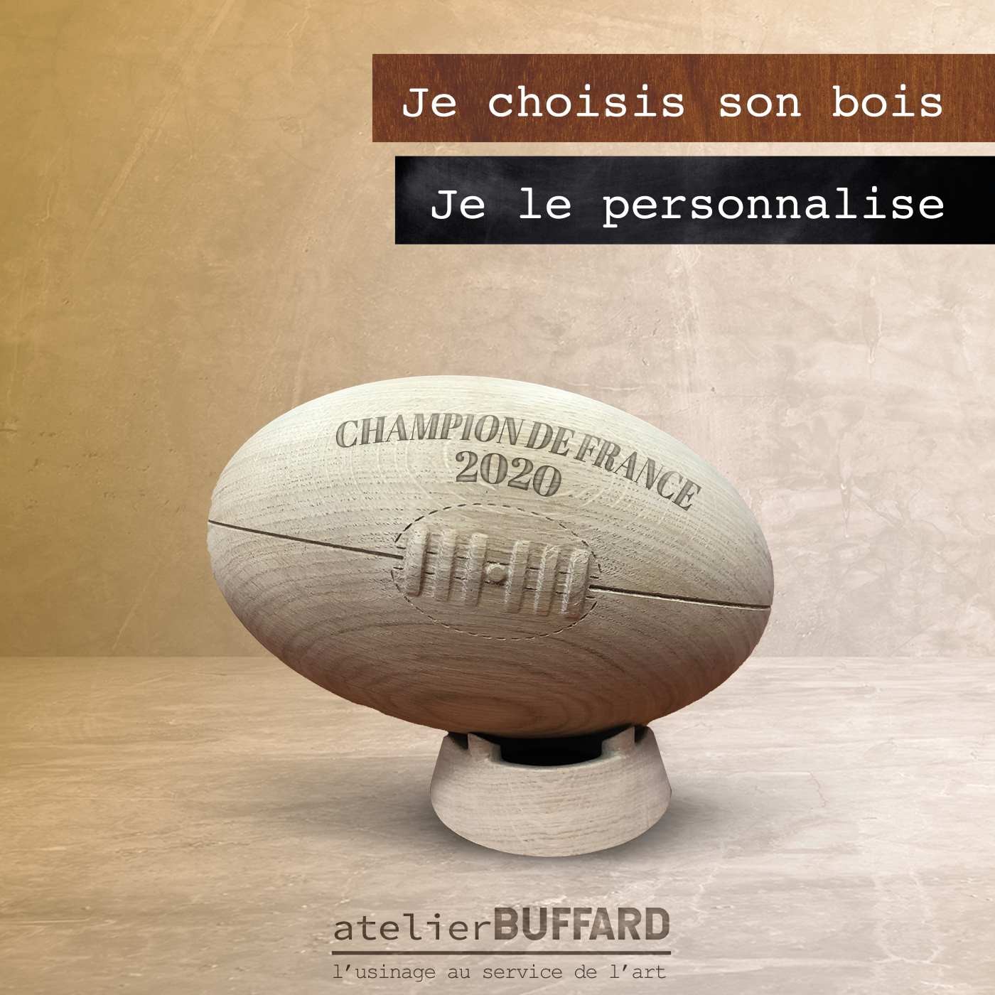 Ballon de Rugby Personnalisable - Finition brute